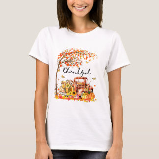 Thankful Grateful Blessed Pumpkin Truck Its Fall Y T-Shirt