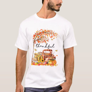 Thankful Grateful Blessed Pumpkin Truck Its Fall Y T-Shirt