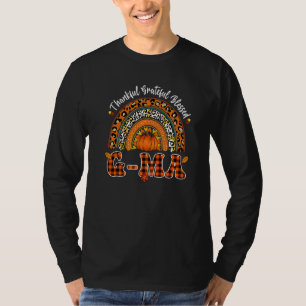 Thankful Grateful Blessed Rainbow Pumpkin Plaid G T-Shirt