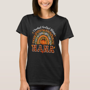 Thankful Grateful Blessed Rainbow Pumpkin Plaid N T-Shirt