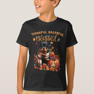 Thankful Grateful Blessed Rottweiler Dog Fall Y'al T-Shirt