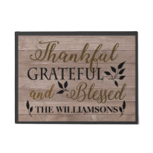 THANKFUL GRATEFUL BLESSED RUSTIC CUSTOMIZED