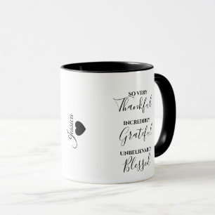 Thankful, Grateful, Blessed Script  Mug