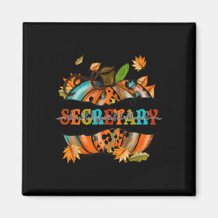 Thankful Grateful Blessed Secretary Pumpkin Autumn Magnet