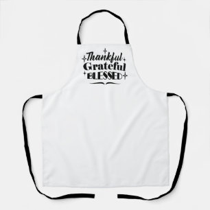 Thankful, Grateful, Blessed Sparkling Thanksgiving Apron