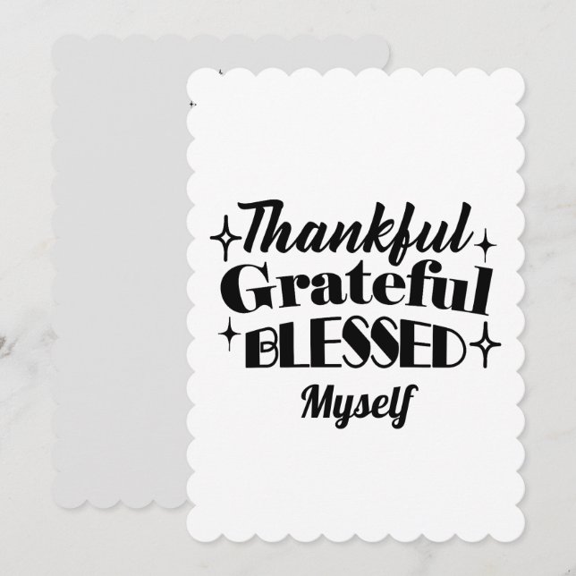 Thankful, Grateful, Blessed Sparkling Thanksgiving Holiday Card (Front/Back)