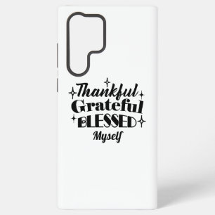 Thankful, Grateful, Blessed Sparkling Thanksgiving Samsung Galaxy Case