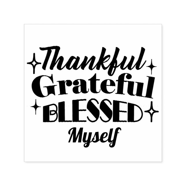 Thankful, Grateful, Blessed Sparkling Thanksgiving Self-inking Stamp (Design)