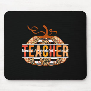 Thankful Grateful Blessed Teacher Thanksgiving Tea Mouse Mat