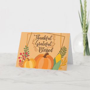 Thankful, Grateful, Blessed Thank You Card