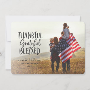 Thankful, grateful, blessed thanksgiving 4th july