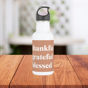 Thankful Grateful Blessed   Thanksgiving  532 Ml Water Bottle