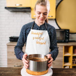 Thankful Grateful Blessed Thanksgiving Apron