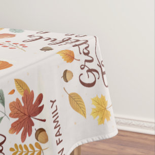 Thankful Grateful Blessed Thanksgiving Fall Tablecloth