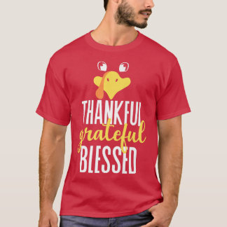 Thankful Grateful Blessed Thanksgiving Family Men  T-Shirt