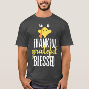 Thankful Grateful Blessed Thanksgiving Family Men T-Shirt