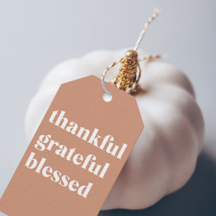 Thankful Grateful Blessed   Thanksgiving Gift Tags