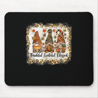 Thankful Grateful Blessed Thanksgiving Gnome Leopa Mouse Mat