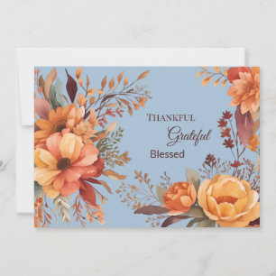 Thankful grateful blessed Thanksgiving Greeting  Holiday Card
