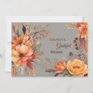 Thankful grateful blessed Thanksgiving Greeting  Holiday Card