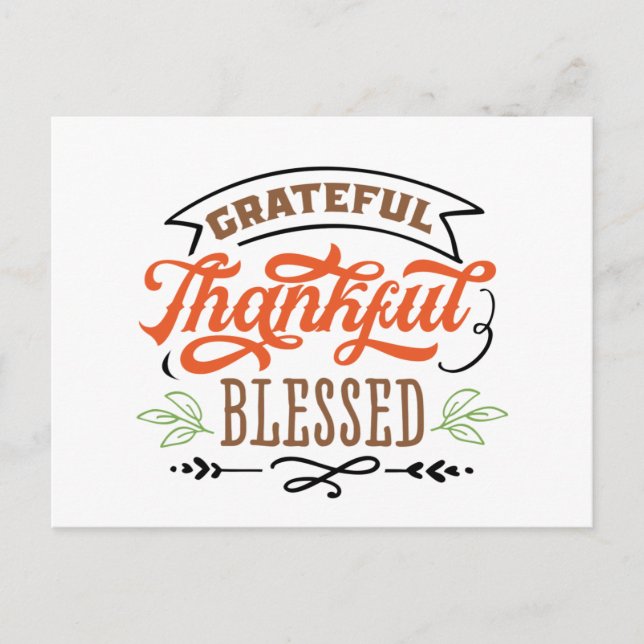 thankful grateful blessed thanksgiving holiday (Front)
