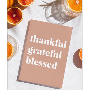 Thankful Grateful Blessed   Thanksgiving Holiday Card