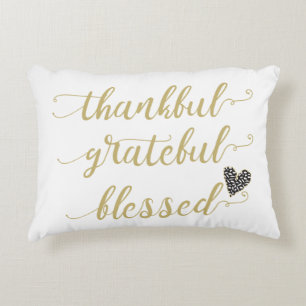 thankful grateful blessed thanksgiving holiday decorative cushion