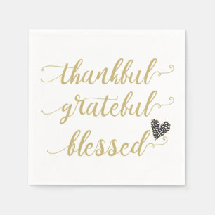 thankful grateful blessed thanksgiving holiday napkin