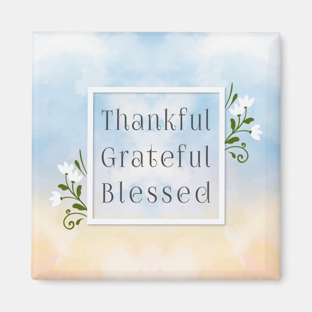 Thankful Grateful Blessed Thanksgiving | Magnet (Front)