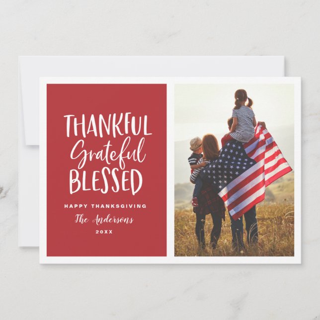 Thankful, grateful, blessed thanksgiving photo (Front)