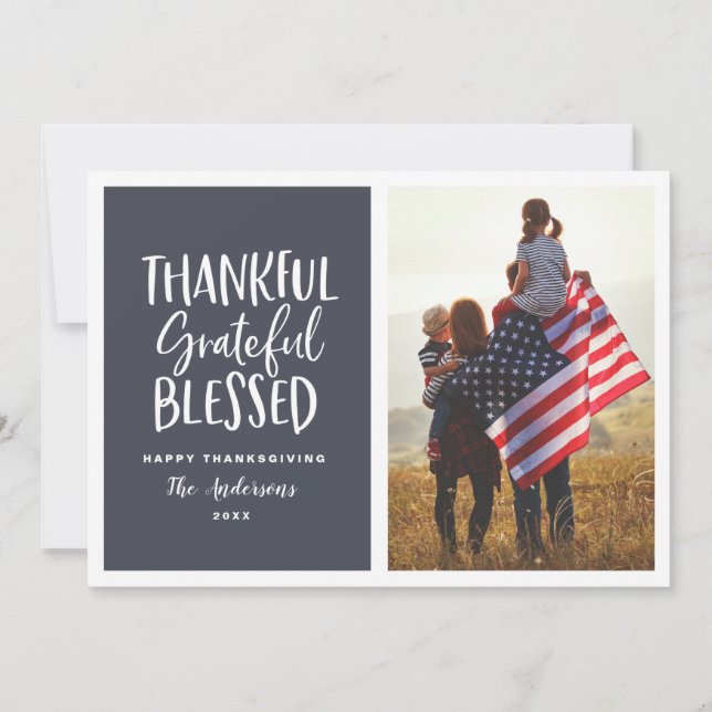 Thankful, grateful, blessed thanksgiving photo (Front)