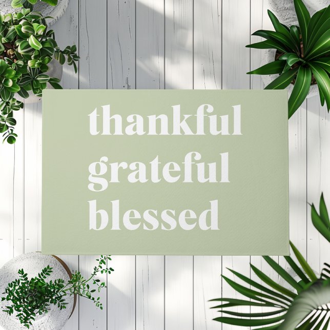 Thankful Grateful Blessed | Thanksgiving Quote Doormat (Creator Uploaded)