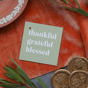 Thankful Grateful Blessed   Thanksgiving Quote Favour Tags