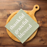 Thankful Grateful Blessed | Thanksgiving Quote Tea Towel<br><div class="desc">Thankful Grateful Blessed | Thanksgiving Quote</div>