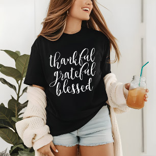 Thankful Grateful Blessed   Thanksgiving Tri-Blend Shirt