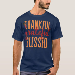 Thankful Grateful Blessed Thanksgiving Turkey Men  T-Shirt