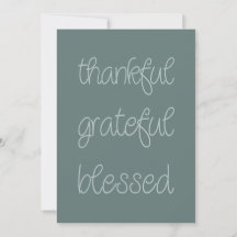 "Thankful, Grateful, Blessed" turquoise-grey
