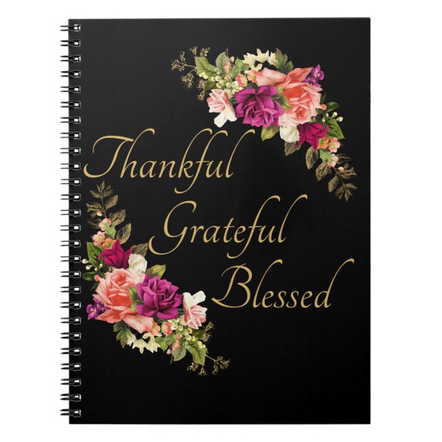 Thankful Grateful Blessed Women's Christian Faith Notebook (Front)