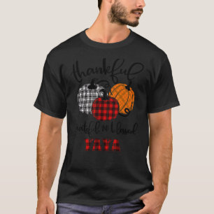 Thankful Grateful Blessed Yaya Autumn Fall Pumpkin T-Shirt