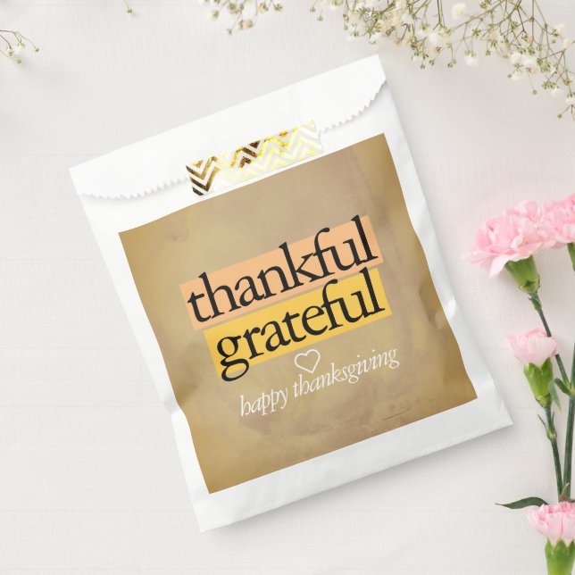 Thankful. Grateful. Happy Thanksgiving. Favour Bags (Sealed)