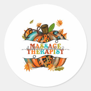 Thankful Grateful Mage Therapist Pumpkin Autumn Fa Classic Round Sticker