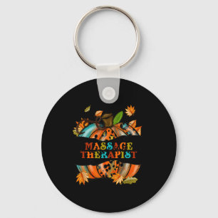 Thankful Grateful Massage Therapist Pumpkin Autumn Key Ring