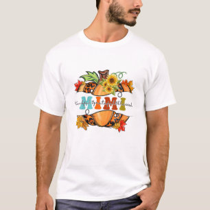 Thankful Grateful Mimi Leopard Pumpkin Thanksgivin T-Shirt