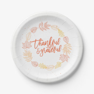 Thankful & Grateful Paper Plate