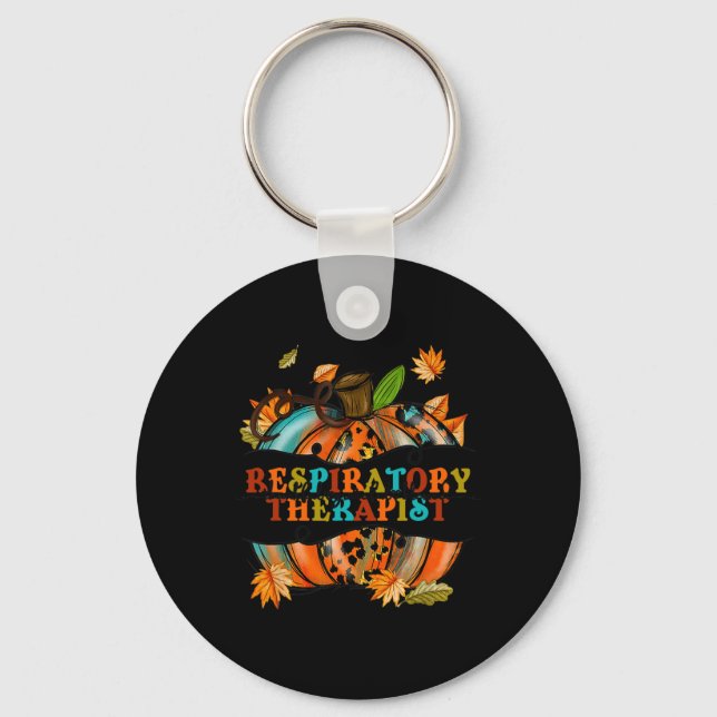 Thankful Grateful Respiratory Therapist Pumpkin Au Key Ring (Front)