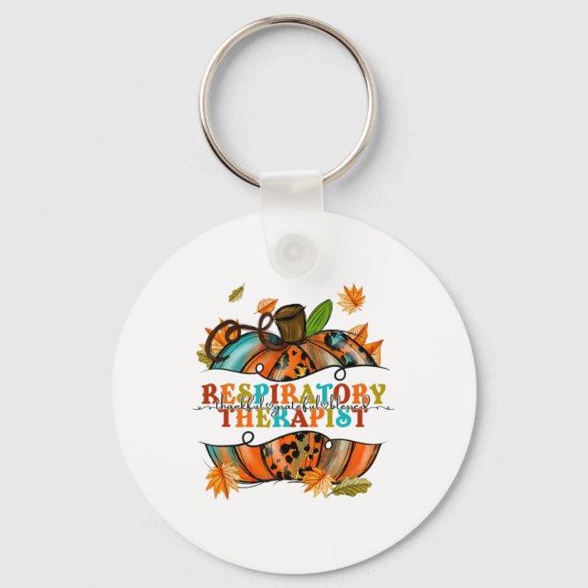 Thankful Grateful Respiratory Therapist Pumpkin Au Key Ring (Front)