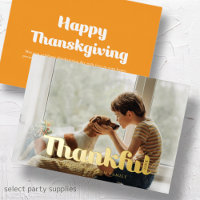 Thankful Happy Thanksgiving Modern Simple Photo