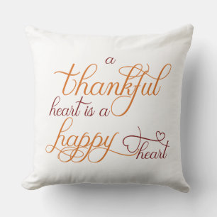 thankful heart is a happy heart thanksgiving cushion