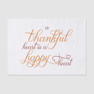 thankful heart is a happy heart thanksgiving tissue paper