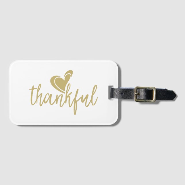 thankful heart thanksgiving luggage tag (Front Horizontal)